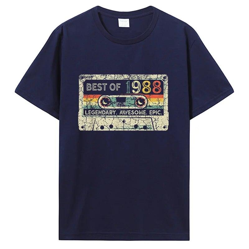 Винтажная футболка с микстейпом в стиле ретро Best Of 1988, футболка с кассетой на день рождения для женщин, футболка для папы и матери, уличная одежда