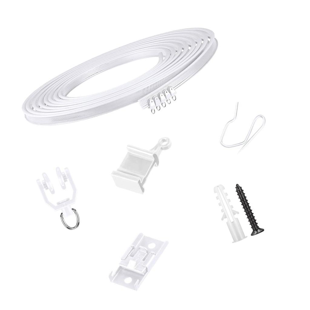 Гибкий комплект карнизов для потолочных штор 5/10/20 м, гибкие изогнутые монтажные комплекты с крючками и роликами, оконные разделители