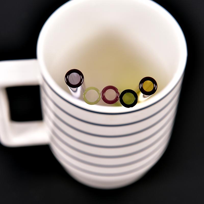 Многоразовая прямая стеклянная трубочка для питья Pyrex для свадьбы, дня рождения, вечеринки, 5 цветов