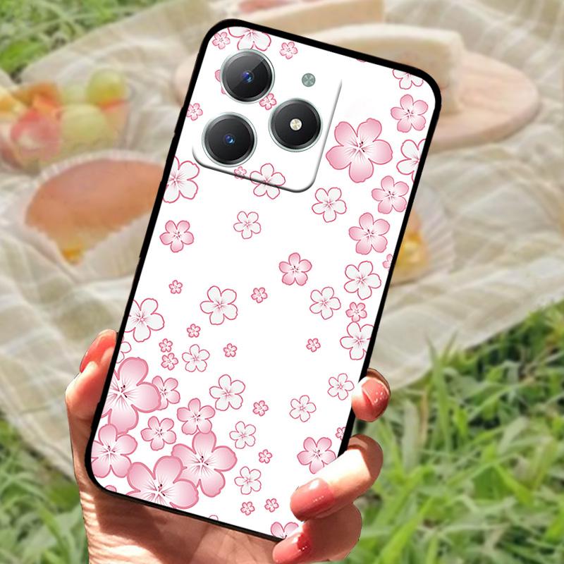 Для Realme C61 4G Чехол Модный Мультяшный Черный Силиконовый Мягкий ТПУ Задняя Крышка Для Oppo Realme C63 Защитные Fundas Coque Чехлы