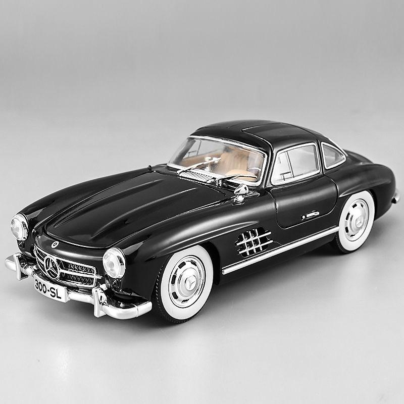2024 New 1:24 Mercedes Benz 300SL Alloy Classic Vintage Car Model Car Model Diecast Metal Pull Back Sound Light Car For Children Gift