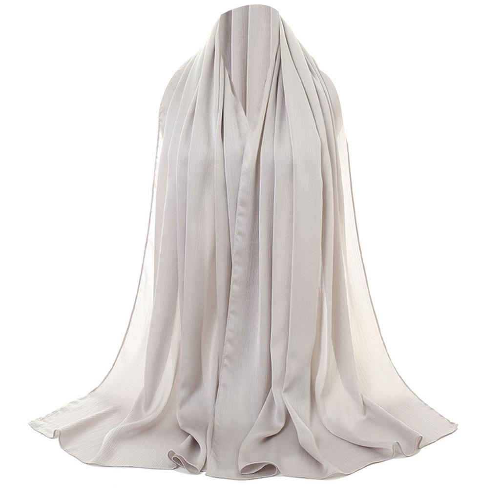 Fashionable Women Hijab Shawl Simple Breathable Headwrap Scarf for Middle Eastern and Muslimah Event Gathering 180x75cm