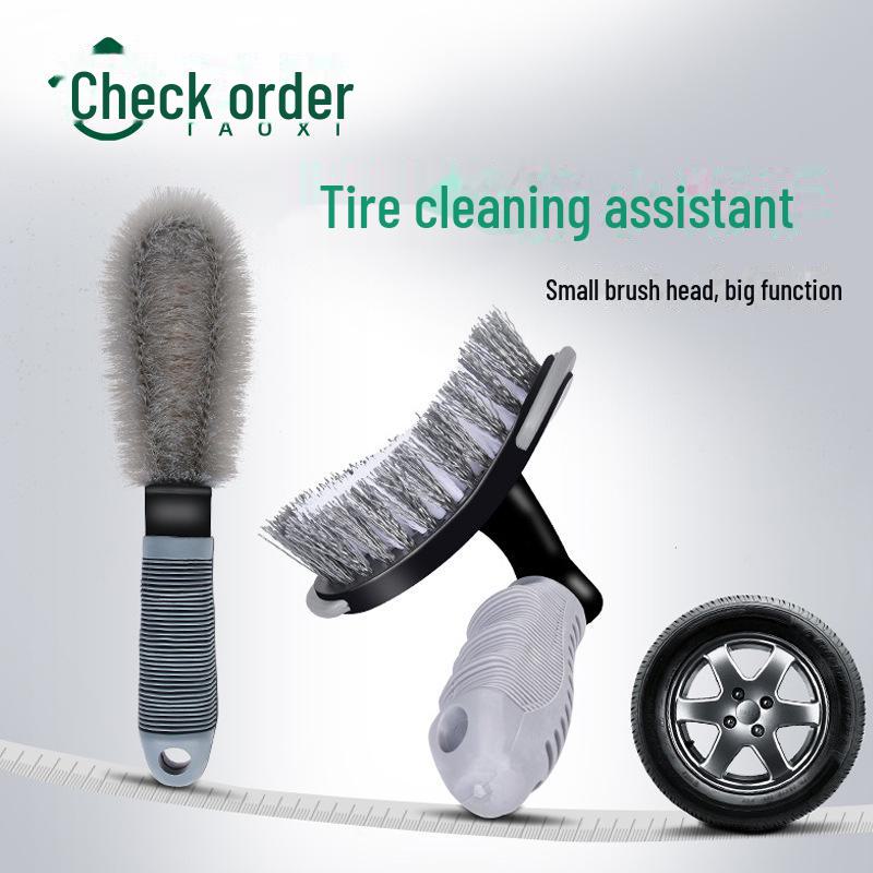 Синяя круглая щетка с длинной ручкой: Инструмент для мойки стальных дисков, мертвых углов и шин. Идеально подходит для очистки от грязи и мягких волос.