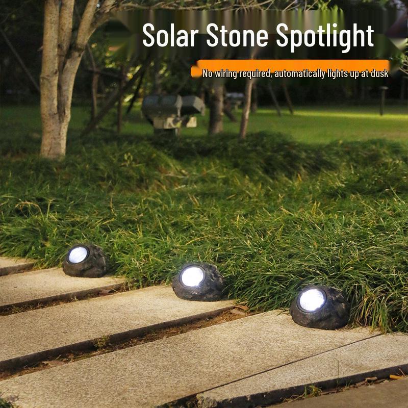 Водонепроницаемые садовые прожекторы на солнечной батарее в виде камней для наружного украшения газона