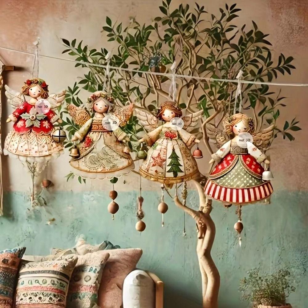 Винтажный Ангел-Подвеска Рождественский Фэнтези DIY Поделки Украшения на Елку Мультяшный Деревянный Ангел Подвеска Рождественская Вечеринка
