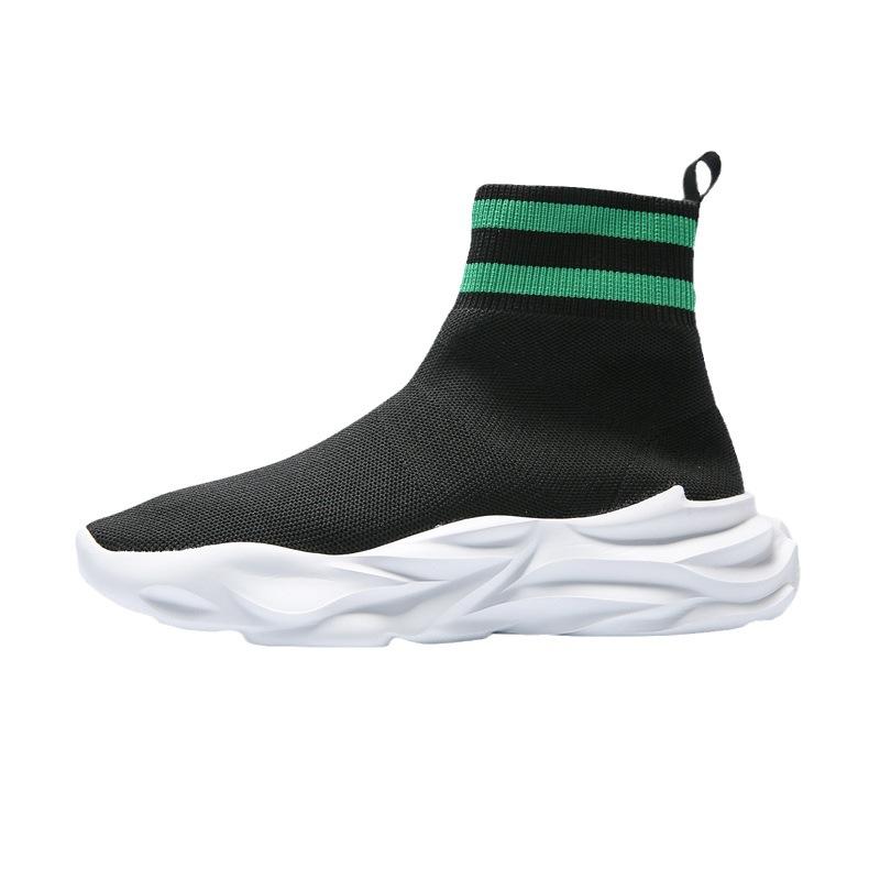 Мужские носки и туфли на весну и лето, средней длины, дышащая спортивная и повседневная обувь из сетчатой ткани, легкая обувь на платформе, универсальная модная обувь