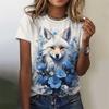 3D Printed T-Shirt for Women Cartoon Animals Graphic Tees Summer Fashion Harajuku T Shirts O-Neck Short Sleeves Shirt