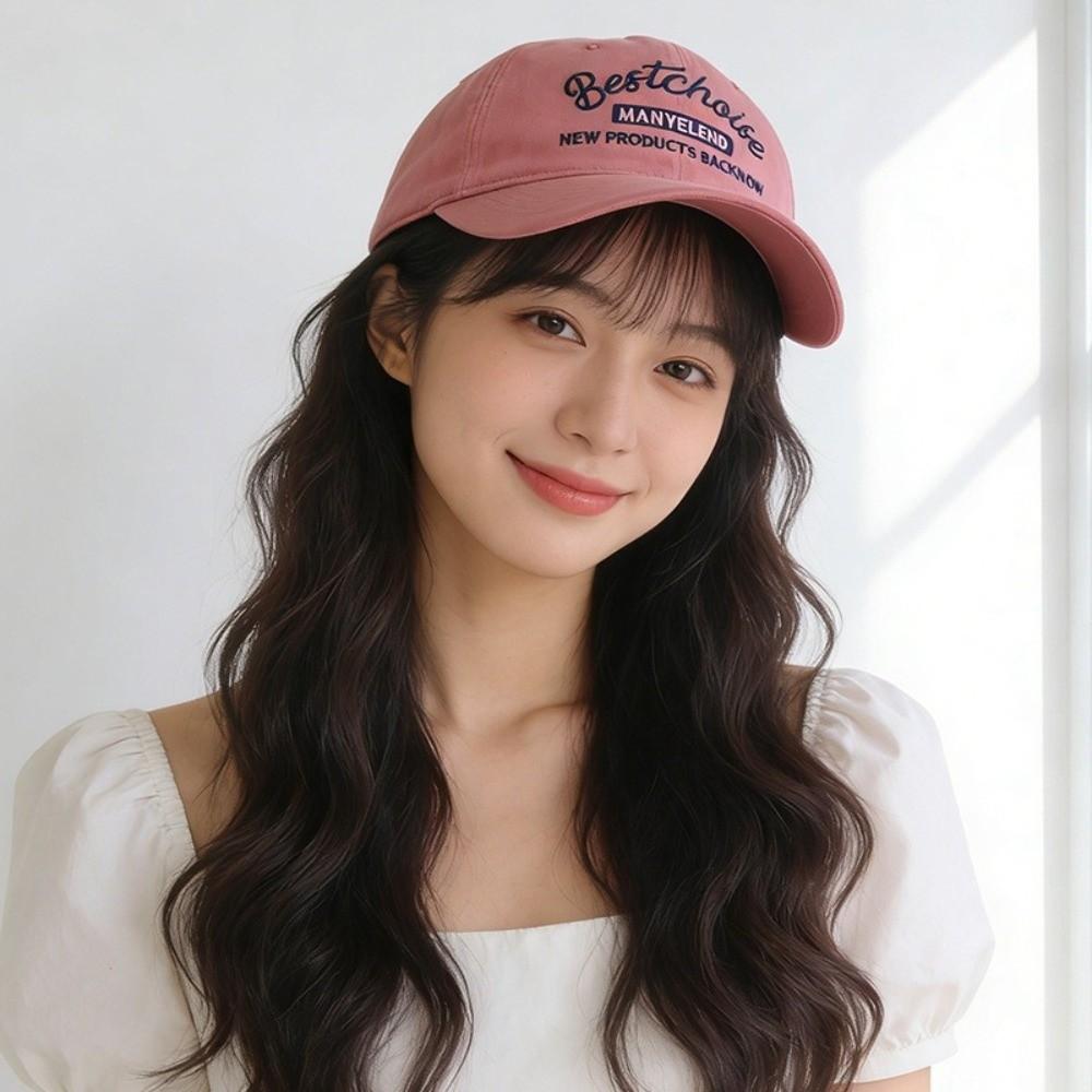 Solid Color Embroidery Letter Baseball Cap Cotton Peaked Cap Simple Sun Hat Outdoor