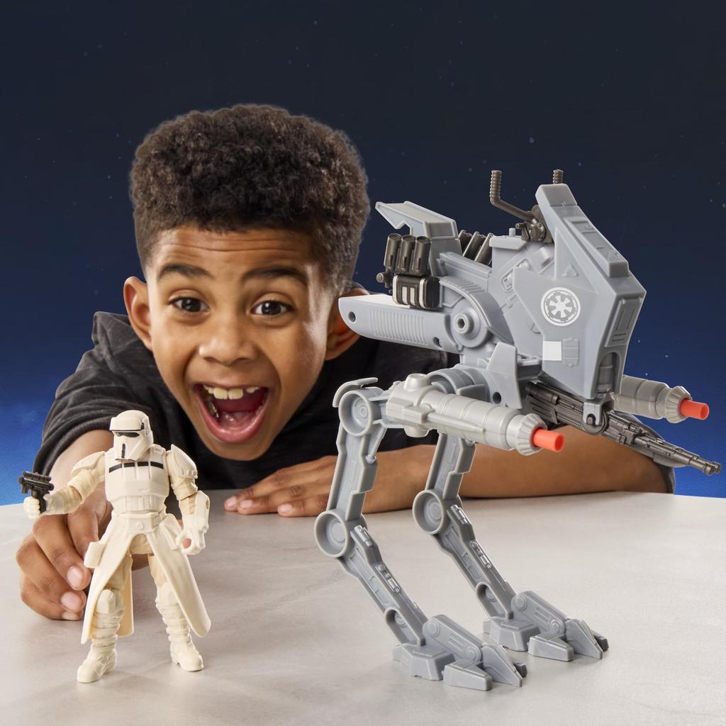 Hasbro ЗВЕЗДНЫЕ ВОЙНЫ Мандалорец и Грогу ActionVerse AT-RT и Имперский пилот, Фигурка и Транспортное средство, Мальчики и Девочки Возраст 4+ Игрушка G2840 (аутентичный)