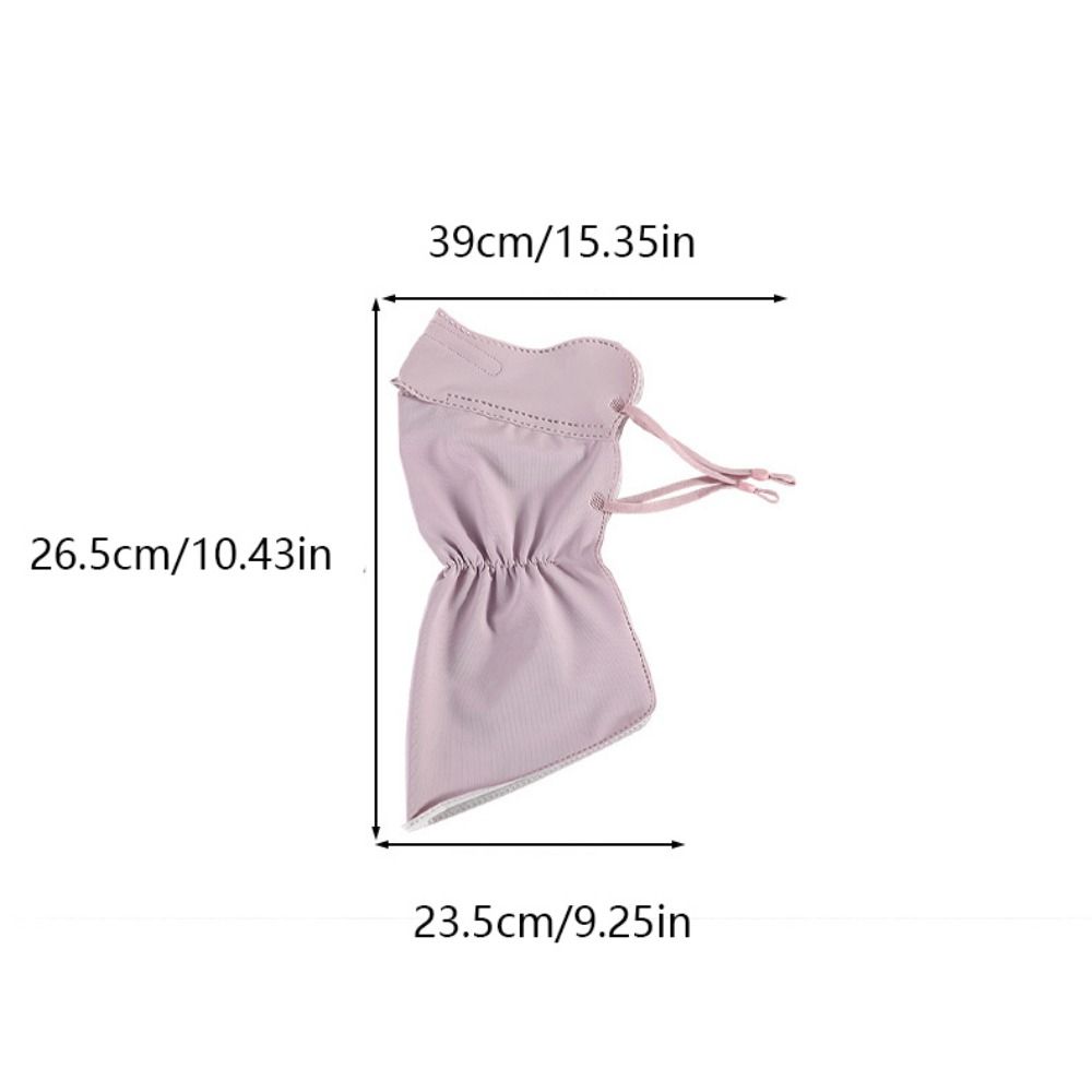 Hanging Ear Ice Silk Mask Solid Color Neck Sunshade Face Shield Ice Silk Face Mask  Summer