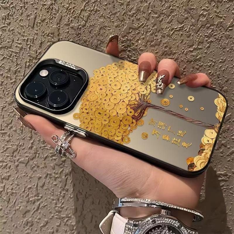 Чехол 'Денежное дерево с золотыми монетами' для Apple IPhone 17 Pro Max и IPhone 16 Pro в модном китайском стиле