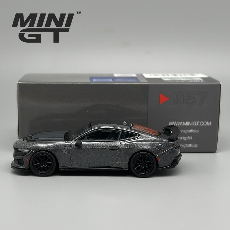МИНИГТ 1:64 Ford Mustang Dark Horse 2024 Угольно-серый MGT Литой Автомобиль Модель 957