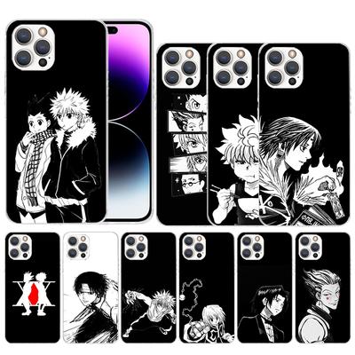 Черно-белый Охотник HXH Мягкий чехол для iPhone 16 17 Air 15 14 Pro Max 16E Чехол для телефона 13 Mini 12 11 7 SE 8 Печатный узор Подходящие чехлы
