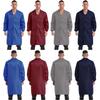 Unisex Work Coat Lapel V Neck Long Sleeve Dustproof Lab Jacket for Industrial Use