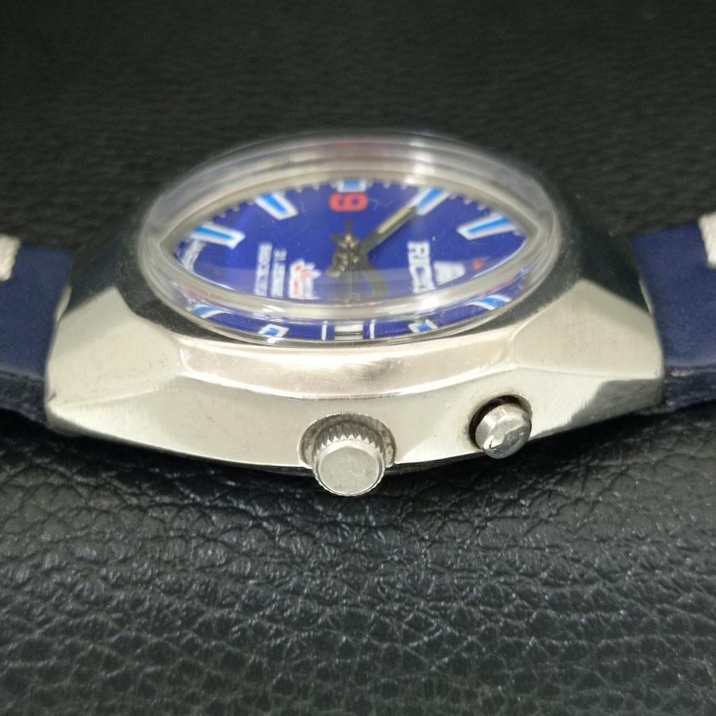 JAPAN VINTAGE RICOH R31 AUTOMATIC MENS BLUE COLOR DIAL WATCH a707635-1