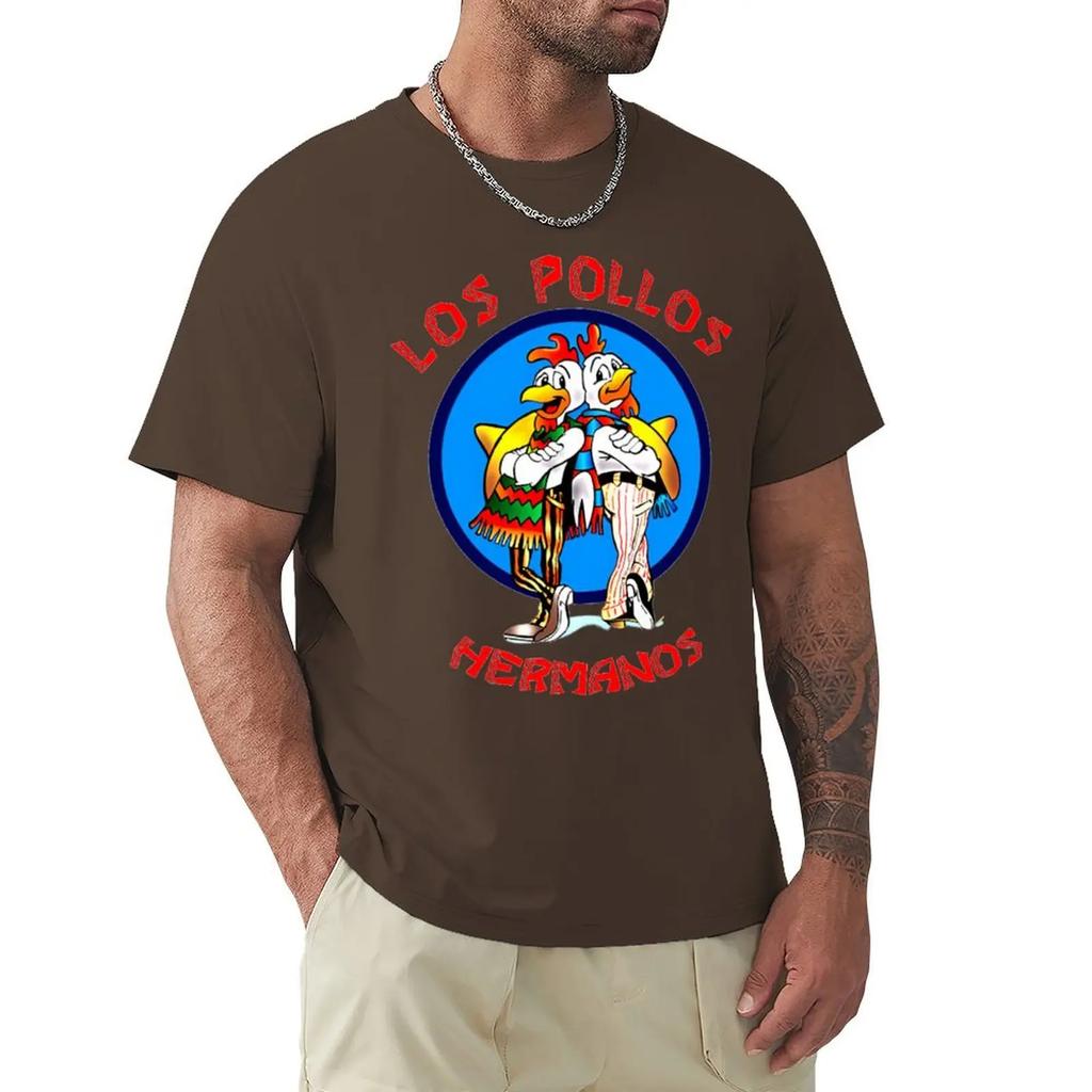 Футболка с надписью «Во все тяжкие» Футболка LOS POLLOS Hermanos Футболка с коротким рукавом Harajuku Футболка с хлопковой графикой Топы