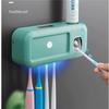 Ultraviolet Intelligent Sterilization Toothbrush Holder UV Light Sterilizer Toothpaste Dispenser Wall-mounted Toothpaste Squeezer