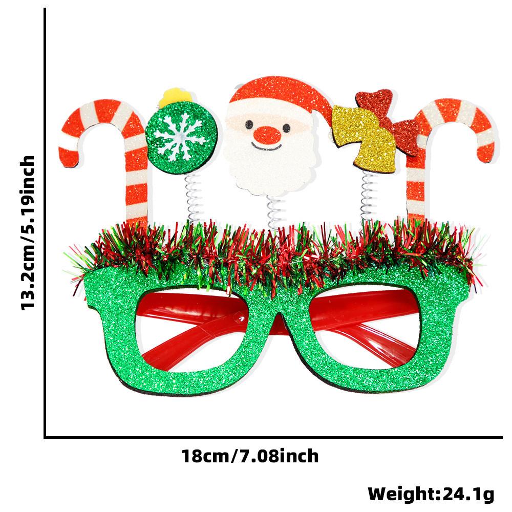 Festive Christmas Themed Cartoon Glasses Colorful Striped Frame For Holiday Parties