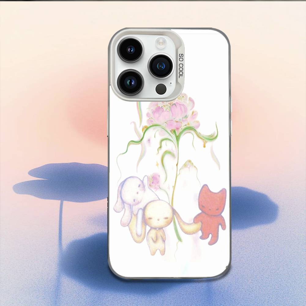 Чехол для телефона с картинами Aya Takano Для iPhone 16,15,14,13,12,11,Mini,Pro,E,MAX Белый Конфетный Матовый Ударопрочный Чехол