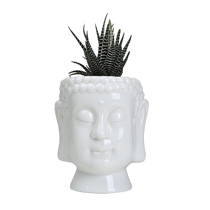 Статуя Будды Цветочный Горшок Сочный Горшок Керамический Кашпо Домашний Декор Крытый Украшения Настольные Украшения Горшок Для Растения Бонсай