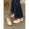 Evening Wind Single Shoes Women's Shoes Spring and Autumn 2025 New Square Head Commuting Versatile Light Mouth One Pedal Low Heel Ladyshoes