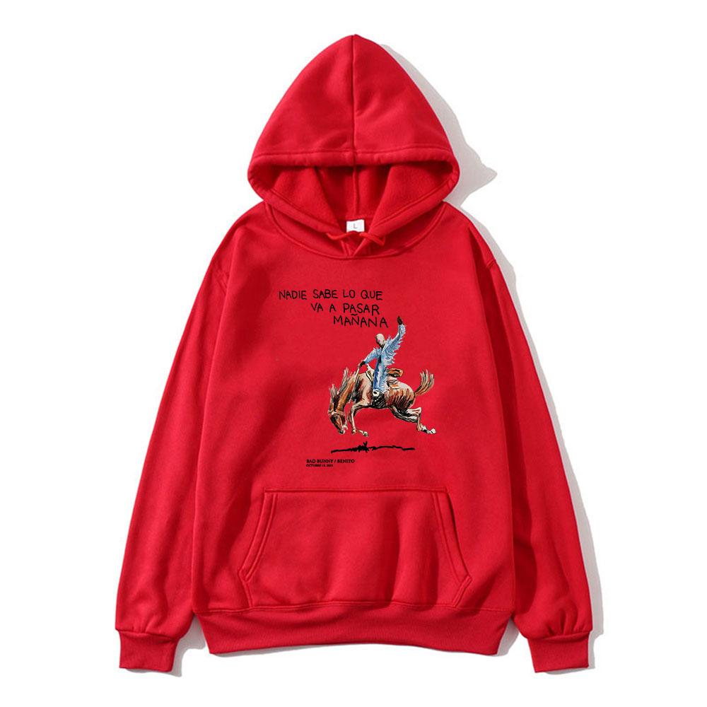 Толстовки Bad Bunny Album Nadie Sabe Lo Que Va Pasar Manana, толстовки Moletom с длинными рукавами Sudaderas, топы с графическим принтом
