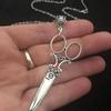 Punk Style Silvery Colored Big Scissor Pendant Necklace Gothic Chain Necklace Fashion Jewelry For Gift-giving