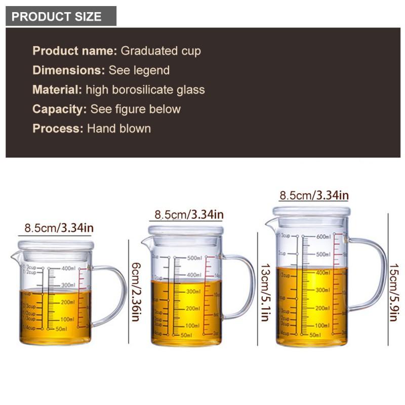 1000 мл мерный стакан из боросиликатного стекла с крышкой, кружка для пива, молока, прозрачного стекла, кувшин для чая, кофе, кухонные весы, измерительный инструмент
