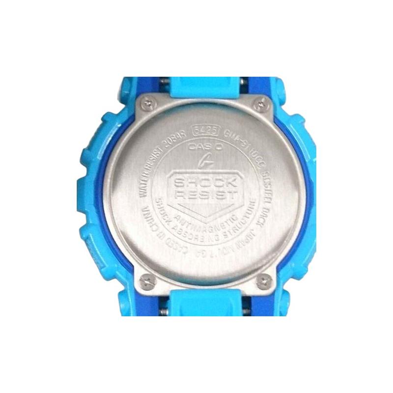 Casio Серия с двойным дисплеем LCD/Стрелочным Ретро-синий Большой циферблат Ударопрочные и противомагнитные Будильник Мировое время Подсветка Обратный отсчет Кварцевые GMA-S110CC-2