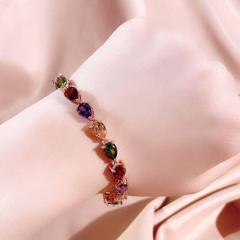 BELLA BOX Роскошные женские браслеты с разноцветными цирконами, ювелирные изделия на годовщину помолвки