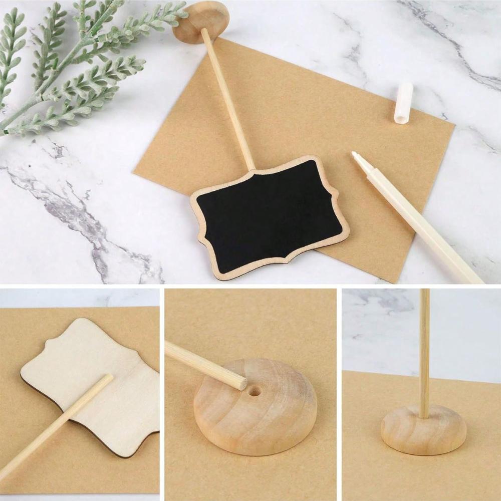 Chalkboard Signs, 20 PCS Mini Chalkboard with Easel Stand, Small Wooden Chalkboard for Party, Event Decorations