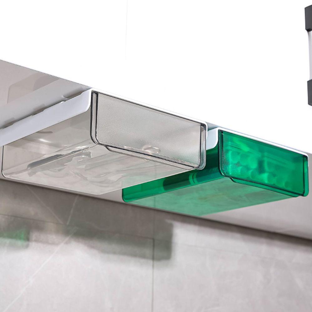 Большая вместимость ящика под столом прозрачный скрытый ящик органайзер для косметики и канцелярских принадлежностей