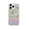 Милый Мультяшный Медведь Пэчворк Чехол для Телефона для iPhone 17, 16 Pro Max, 15, 14