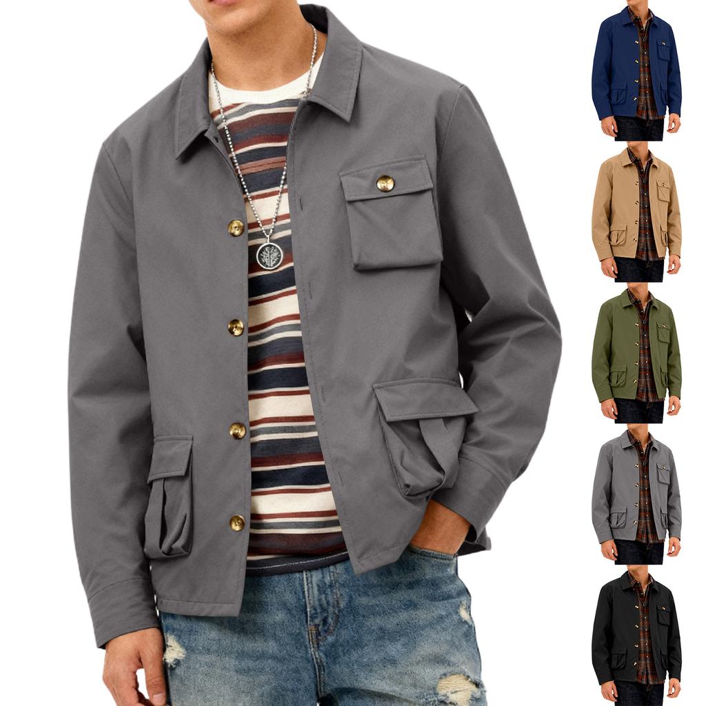 Men's Relaxed-Fit Casual Workwear Long-Sleeve Jacket
