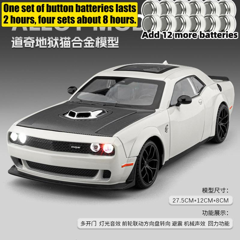 1:18 Dodge Challenger Srt Hellcat Современный Американский Мускул-Кар Литой Металлический Модель Автомобиля Звук и Свет Коллекционные Предметы Подарки на День Рождения