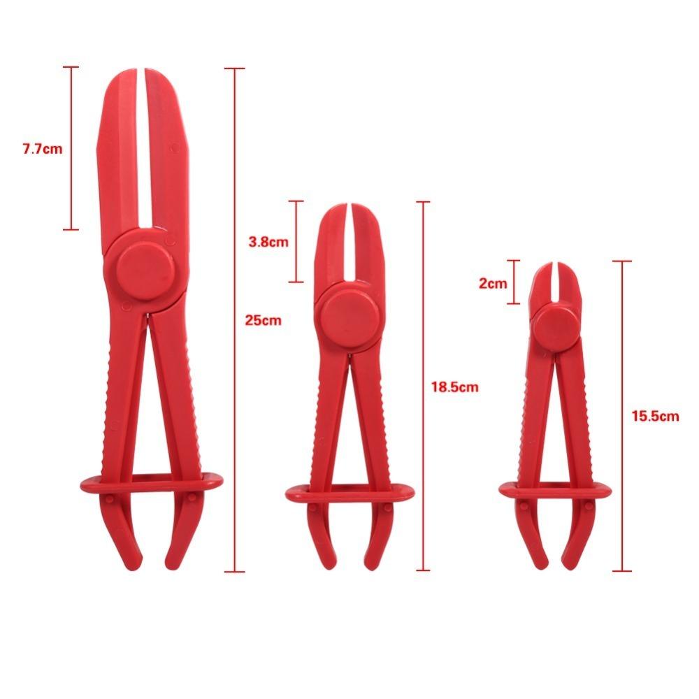 3PCS Heat-Resistant Line Clamp Pliers Red Blue Yellow Fuel Line Clamp Tool Fuel Line Service