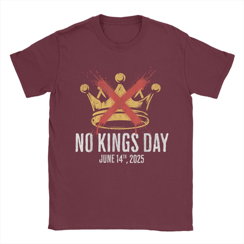 Men's T-Shirt No Kings Day October 18 2025 Crazy Cotton Tees Short Sleeve Rejecting King T Shirts Crew Neck merch Gift Idea