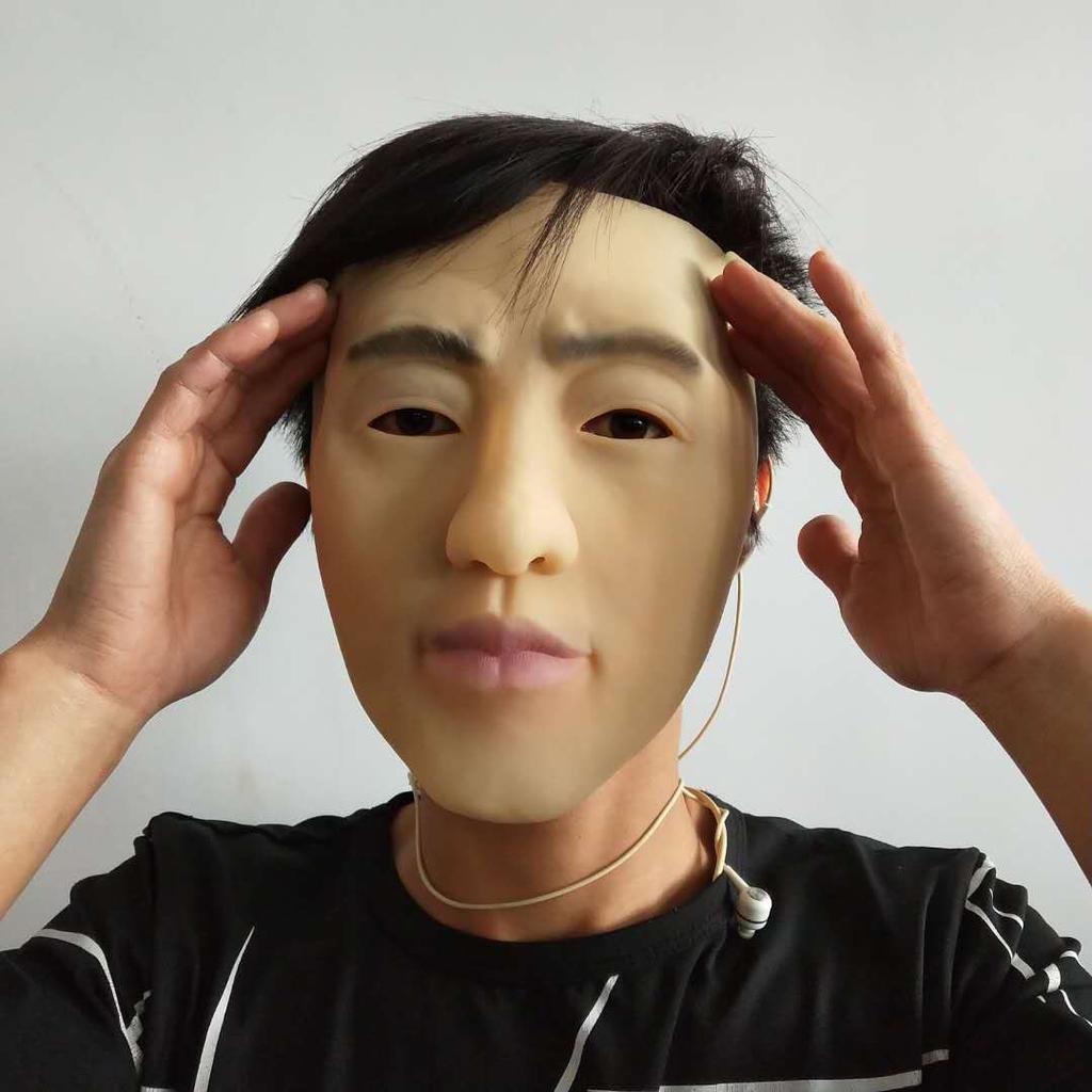 Halloween bald handsome man Latex mask Beauty Headband Creative masks Latex bald beauty headgear