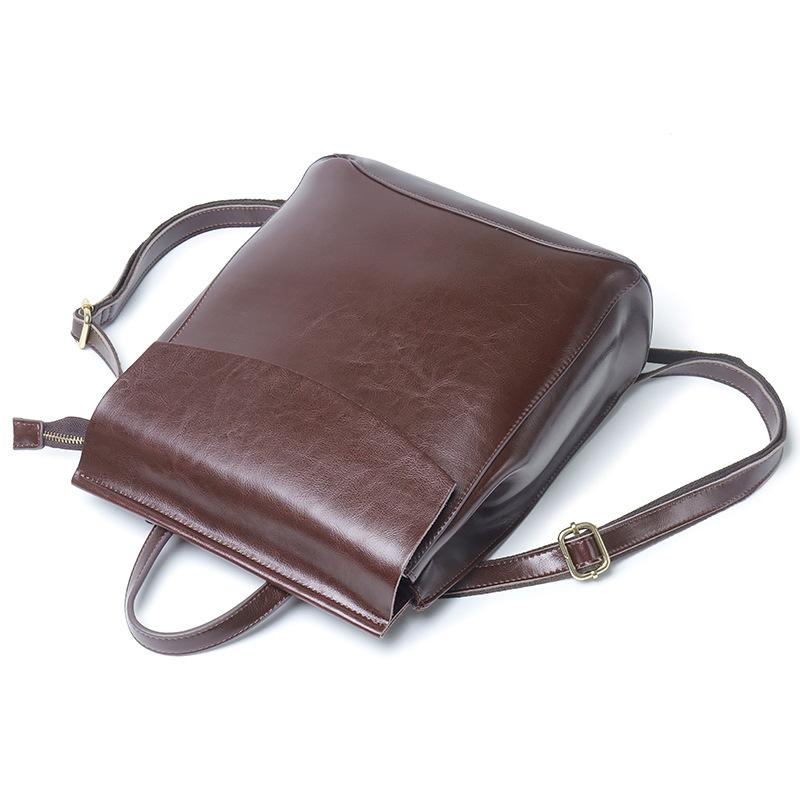 Leather women's bag backpack European and American retro cowhide women's bag multi-functional backpack