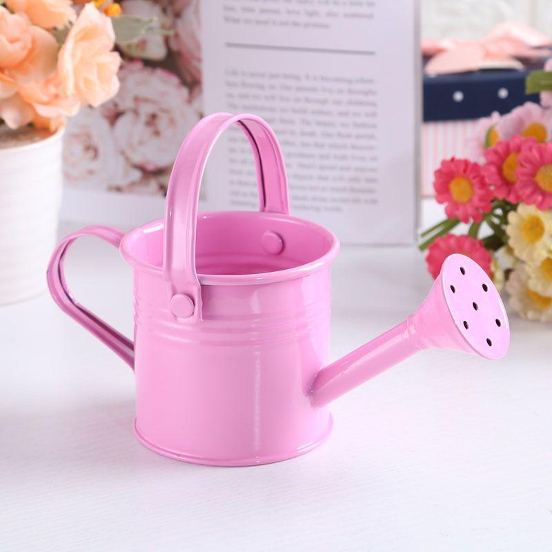 Delightful Light Blue Mini Flower Kettle Water Spraying Metal Pot For Outdoor Use