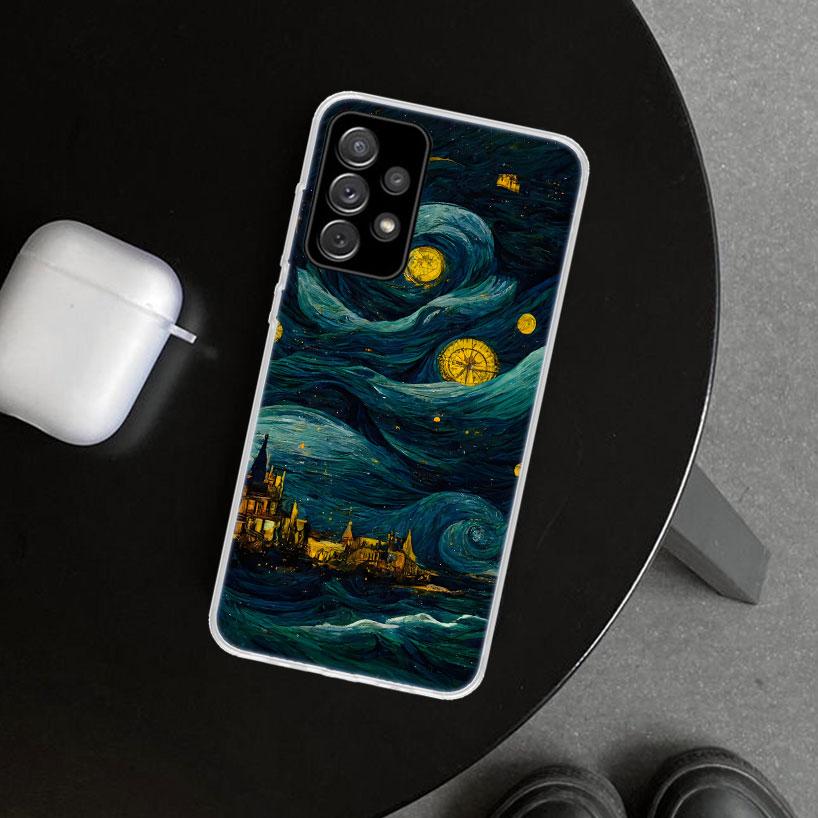 Чехол для телефона «Звездная ночь» Ван Гог для Samsung Galaxy A12 A22 A32 A52 A72 A02S A51 A50S A31 A20S A10S Note 20 Ultra 10 P