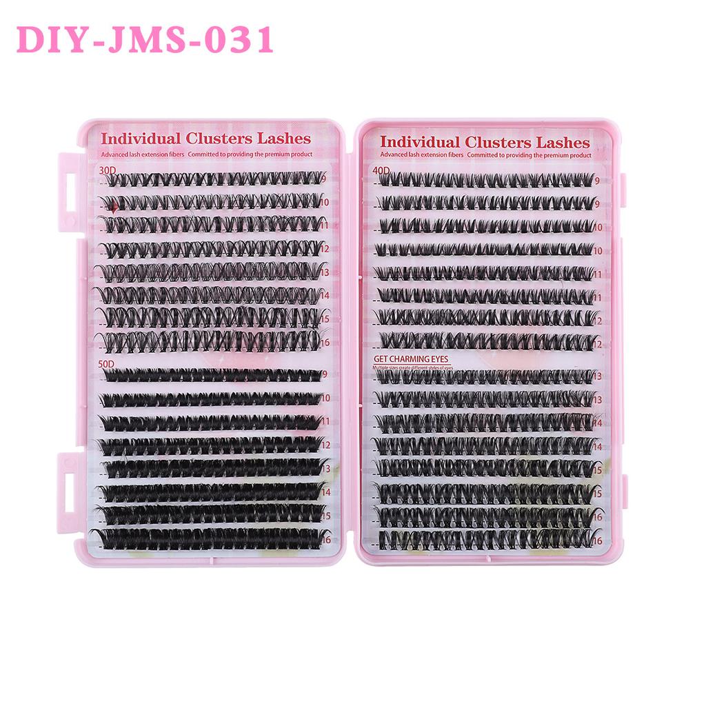 640 Tufts DIY Single Tufts of Hair 9-16mm Natural Dense D Song Segmented False Eyelash Extension Set