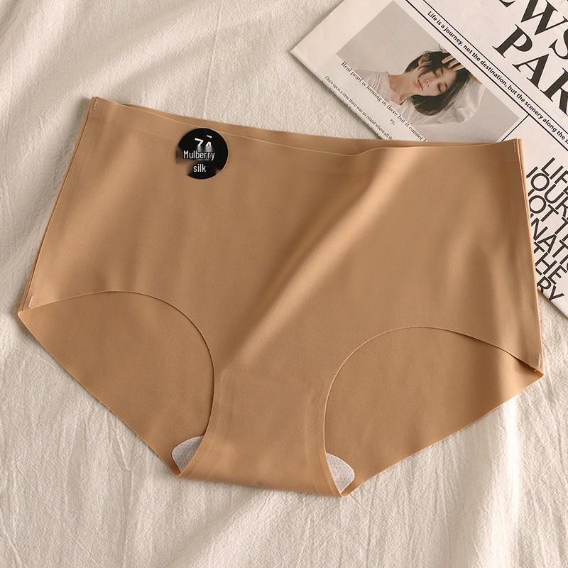 7A Mulberry Silk Mid-Waist Seamless Panties for Women - Comfortable Yoga and Fitness Briefs