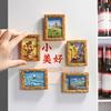 1/3/6Pcs World Famous Painting Refrigerator Magnet Home Office Kitchen Locker Fridge Resin 3D Oil Painting Art Magnetic Decoration Ornament