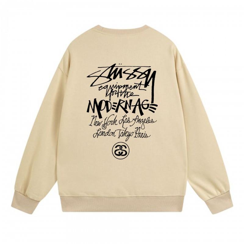 Classic Print Hoodie Mens Loose Fit Crewneck Cotton Sweatshirt Casual Wear