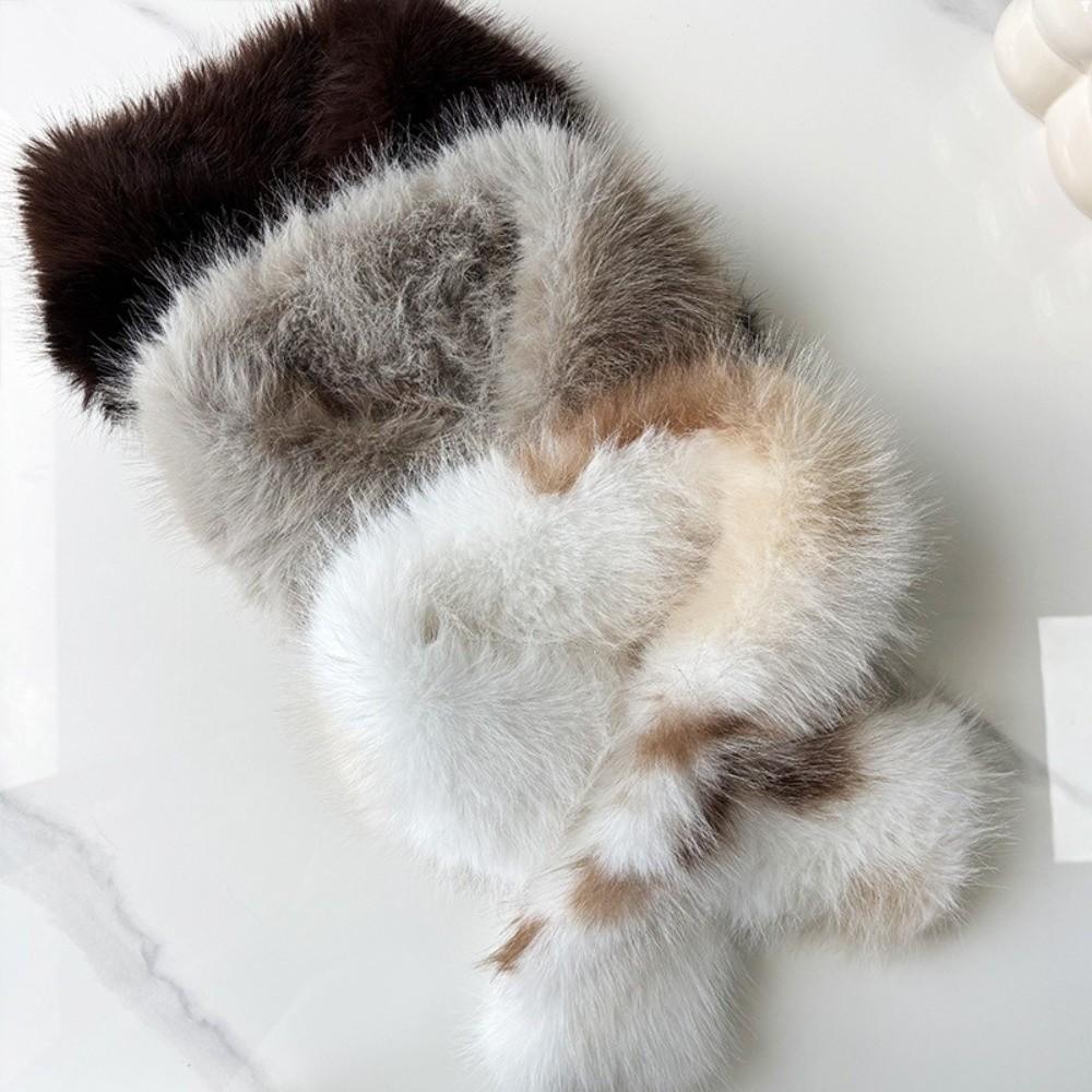Neck Protection Faux Fur Hat Scarf Thickened Cross Scarf Comfortable Fisherman Hat Winter