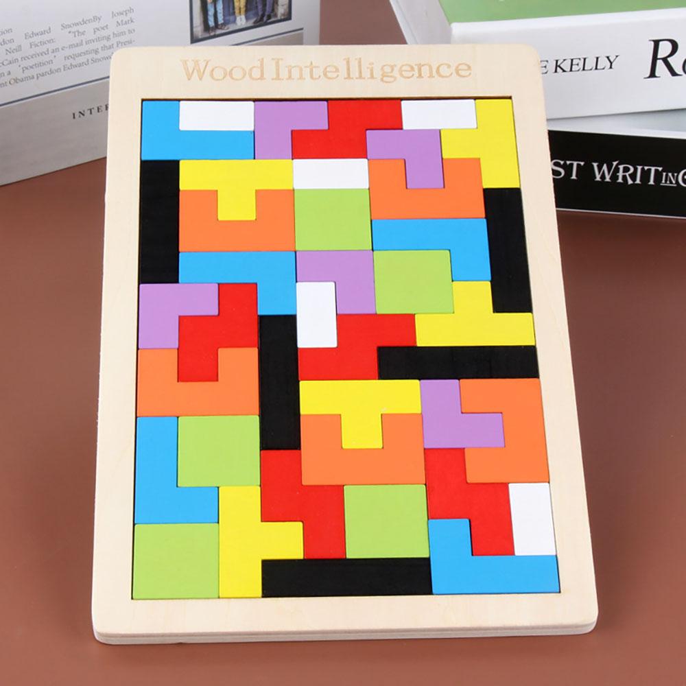 Wooden Cube Jigsaw Building Blocks Early Childhood Education Geometric Jigsaw Puzzle Early Education Toys