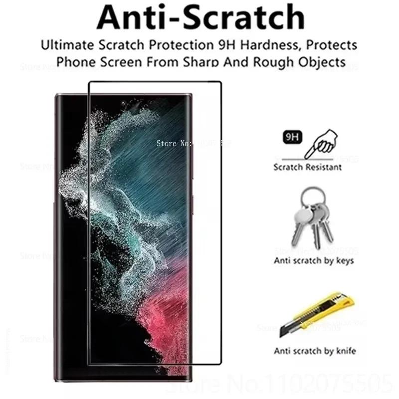 3 шт. Изогнутое закаленное стекло Для Samsung Galaxy S25 S23 S21 S24 Ultra S20 Plus Защитное стекло Для Samsung Note 9 10 20 S10 S9