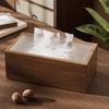 Chinese Style Wood Tissue Box with Acrylic Lid Light Luxury Easy Access Multi-functional Desktop Napkin Organizer