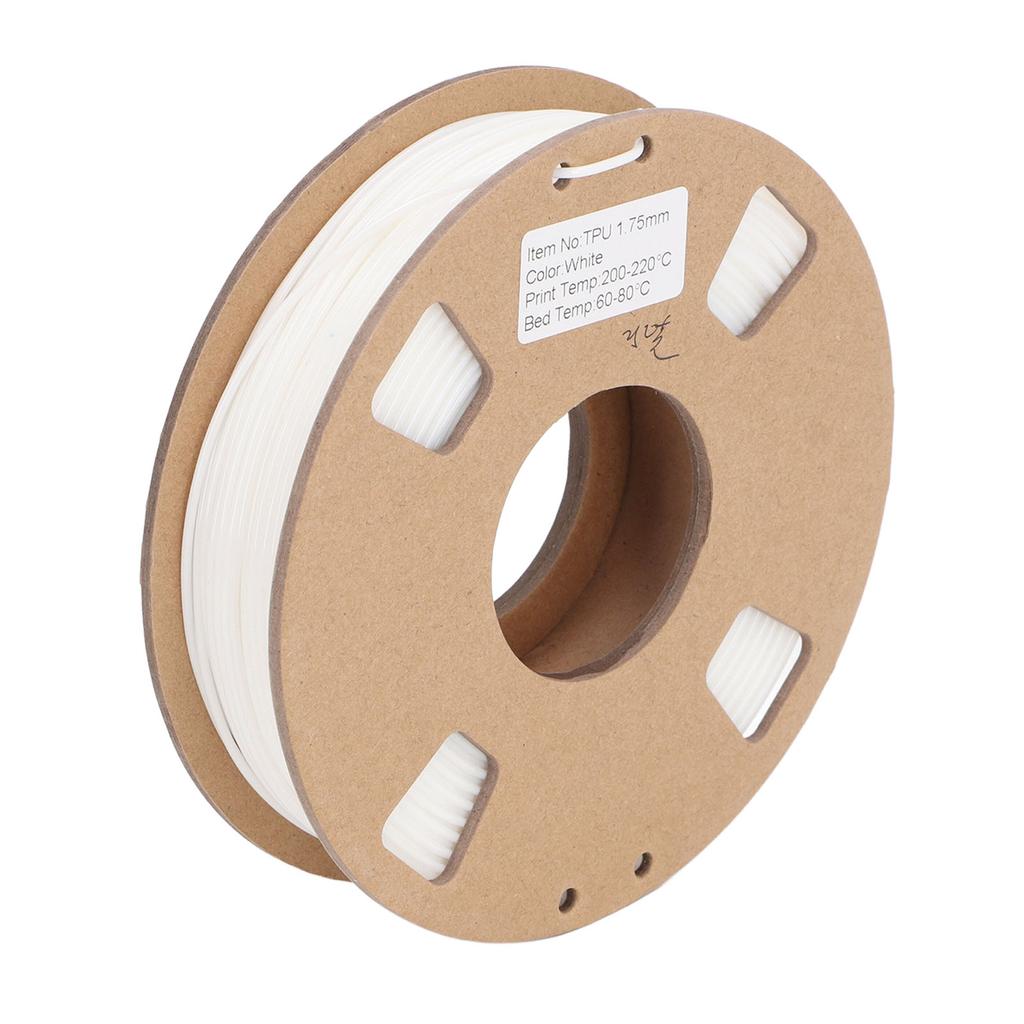 Нить для 3D-принтера 1,75 мм Гибкая нить ТПУ Набор Высокая точность 95A Мягкий расходный материал для 3D-принтера Белый